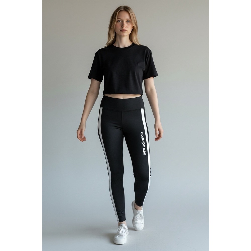 New Balance Womens Fitted Compression Leggings Black Size Small